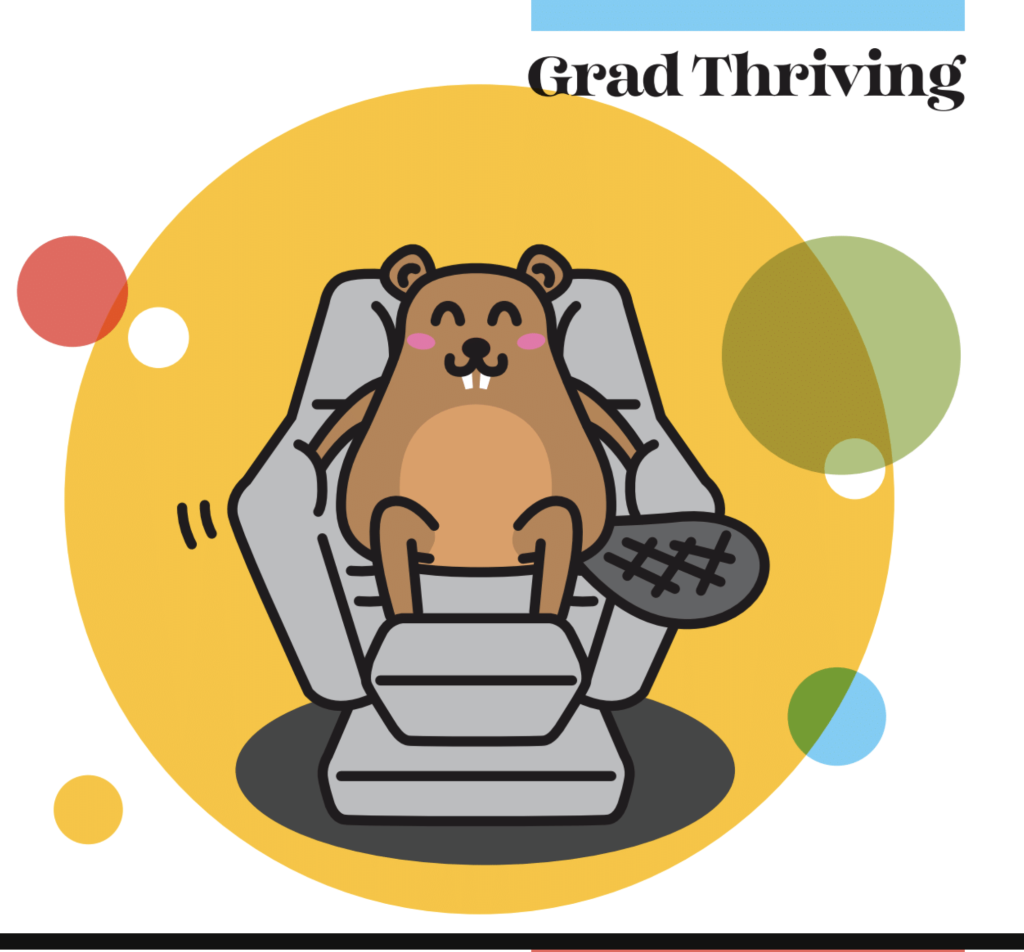Tim the Beaver sitting in a chair